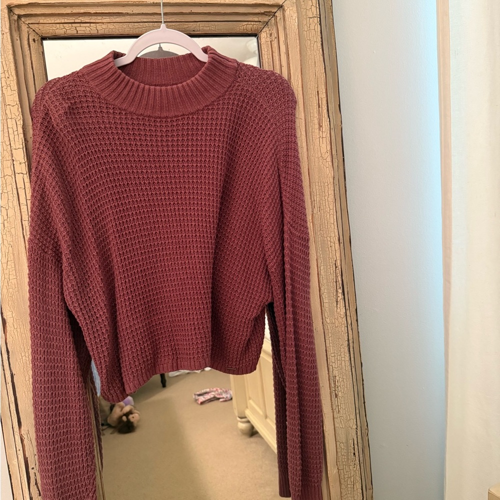 Hollister Pink Crew Neck Sweater Cozy Knit